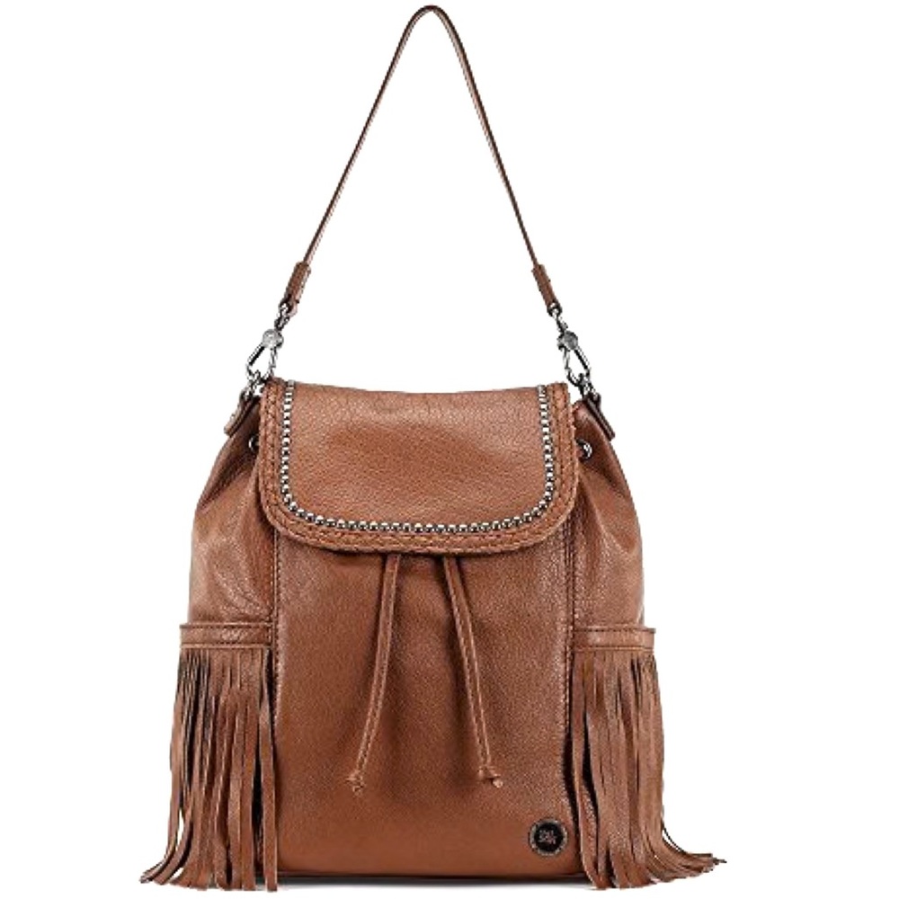 The Sak Avalon Fringed Convertible Backpack Handbag, Sierra Brown Travel bag NWT